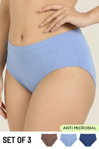 Zivame Full Coverage Medium Rise Hipster Panty (Pack of 3) - Multicolor — thumbnail 1